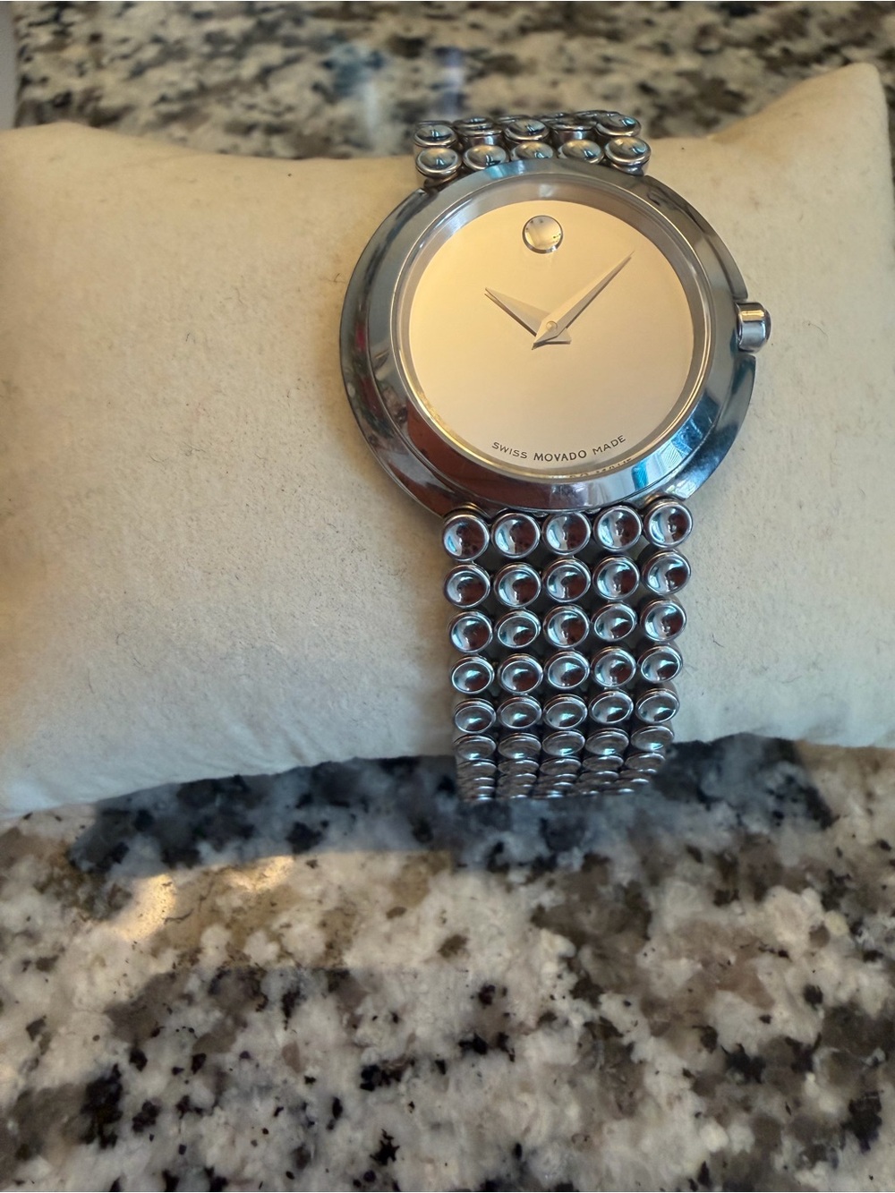 Movado Women's Silver-Tone Dot Dial Bracelet Watch - Needs a battery